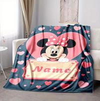 Individualus vardas Minnie pelė Meilė Flanelinis pledas Mesti pledą Minkštas Šiltas Sofa Lova namų Dekoras Unikali Dovana 130cmx150cm