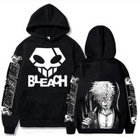 Anime Bleach Ulquiorra cifer Kurosaki Ichigo Hoodies Winter Warm Women Hoodie Spring/Autumn Unisex Cartoon Sweatshirt 2XL black