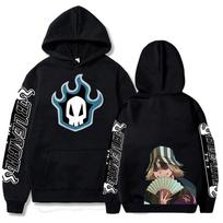 Anime Bleach Ulquiorra cifer Kurosaki Ichigo Hoodies Winter Warm Women Hoodie Spring/Autumn Unisex Cartoon Sweatshirt XL black