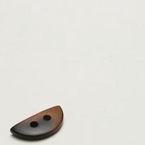 5Pcs Resin Two-Eye Buttons Half-Moon Suit Tweed Jacket Coat Buttons Double-Sided Nylon Trench Coat Decorative Buttons 3 #[two eyes semi-round coffee color] 31x14.5mm