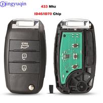 jingyuqin 3 mygtukų atlenkiamas nuotolinio valdymo automobilio raktas Kia K3 Sorento Sportage 2013 2014 2015 433mhz su ID46/ID70 transponderiu HYN14R laukinės orchidėjų spalvos