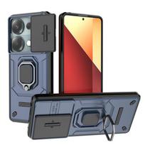 Šarvuotas dėklas Xiaomi Redmi Note 14 13 12 5G 4G, tvirtas, atsparus smūgiams, apsaugantis nuo įbrėžimų, su žiediniu laikikliu, telefono dėklas Redmi Note 14 Pro 5G tamsiai mėlyna spalva