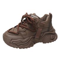 Leather Brown Platform Sneakers Women Winter Sports Shoes Woman Slip On Casual 2025 Thick Sole Outdoors Walking Shoes 40 ruda