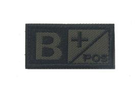 Outdoor Blood Type Embroidery Velcro Patch A+ B+ AB+ O+ for Backpack or Tactical Gear