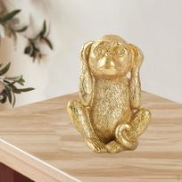 Handmade Monkey Figurine for Elegant Home Decor Hear No Evil beige