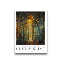 Gustav Klimt Sodo katė ir lapė Drobės spaudinys Mėnulis ir kaimas Klimto muziejus Sienos meno plakatas Modernus svetainės namų dekoras Dovanos 70X100CM No Framed