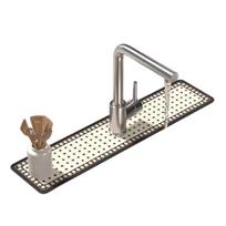 Kitchen Sink Drain Mat Super Absorbent Faucet Splash-Proof Table Mat Waterproof Foldable Bathroom Countertop Small gray