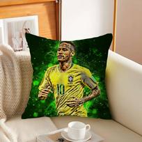 Football N-neymar Stitch Lucky Dragon Pillow Cover Sofa Cushion Cover Home Room Decoration Children Gift 12x12Inch black