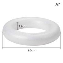 1Pcs 5/7/8/10/12/15/17/20cm White Round Polystyrene Foam Ring For Christmas Crafts DIY Handmade Wreath Wedding Party Decorations white