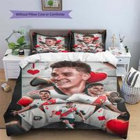 Julian Alvarez River Plate Poker Card 3D Print Duvet Cover Set Soccer Star Bedding Set Without Pillow Core Comforter Bedroom Decor 135x200cm gray