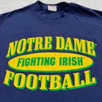vintage 90s UNIVERSITY OF NOTRE DAME FIGHTING IRISH FOOTBALL T-Shirt LARGE ncaa 150 green