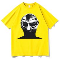 Rapper Mf Doom Madvillainy Metal Face Graphic Print Tshirt Men Casual Oversized Tshirt Male Hip Hop Fashion Tees Short Sleeve 4XL yellow