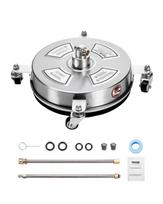 VEVOR 14  Pressure Washer Surface Cleaner, Stainless Steel Pressure Washer Attachments with 4 Wheels, 4000 Max PSI, 1/4 Quick Connector 32.5 x 32.5 x 15.7 cm