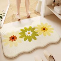 Dopamine bathroom door carpet floor mat toilet toilet water absorption non-slip dust removal foot pad imitation cashmere 40X60cm 15.7X23.6in beige