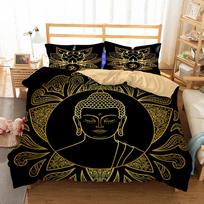 Bedclothes Buddha Duvet Set Bed Bedding Home Comforter Bedding Set Luxury King Size Bedding Set Housse De Couette (no Bed Sheet) EU single(135x200cm) beige