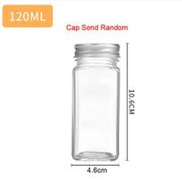 Glass Spice Jars with Metal Lids Salt Pepper Shaker Spice Seasoning Containers Spice Organizer Kitchen Spice Jar Set 120ML white