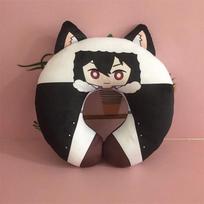 Bungou Stray Dogs Edogawa Rampo Cosplay Kelioninė kaklo pagalvė Fyodor Dostoyevsky U formos pliušinė pagalvėlė žaislas 32cm black