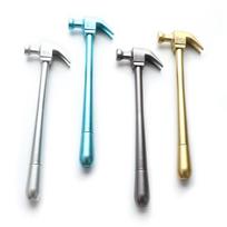 2Pcs Metallic Hammer Tool Stationery Creative Ballpoint Pen Hammer School Supply onesize white
