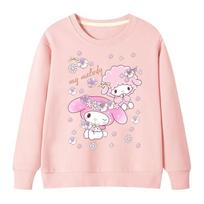 2025 MINISO Mielos Kuromi ir Melody Animacinio Anime Aksesuarai Džemperiai Berniukams ir Mergaitėms Apvalia Kaklo Megztinis Pavasariui ir Rudeniui 100 auksas
