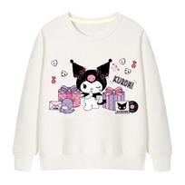 2025 MINISO Mielos Kuromi ir Melody Animacinio Anime Aksesuarai Džemperiai Berniukams ir Mergaitėms Apvalia Kaklo Megztinis Pavasariui ir Rudeniui 100 oranžinė