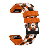 22 26mm Quick Fit Watchbands For Garmin Fenix 6 6X Pro 7 7X 5X 5 Plus 3HR Silicone Easyfit Wrist Band Football Pattern Strap 26mm Fenix 6X 6XPro orange