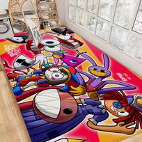 The Amazing Digital Circus Door Mat Kids Room Bedroom Decoration Balcony Anti-Slip Doormat Living Room Doormat Area Rug 40cm x 60cm black