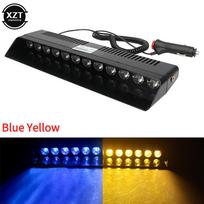 Automobilio stroboskopinės mirksinčios lemputės 12 LED Raudona/Mėlyna/Gintarinė/Geltona/Balta Policijos LED mirgiklis Avarinis įspėjamasis žibintas automobiliui 12V 12W black