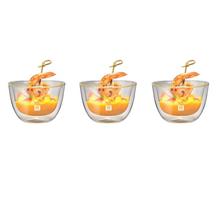 ZWILLING Dvigubos sienelės Stiklinis Tapas Dubenėlis 133ml 3vnt Šaltis Šiluma Dviguba Struktūra Mikrobangų Krosnelėje Saugus Japoniškas Sorrent  Sorrento Rinkinys  Izoliacija, Izoliacija, gryna