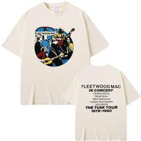 Rock Band Fleetwood Mac in Concert The Tusk Tour Merch T-shirt Stevie Nicks T Shirt Men Women Casual Vintage Oversized T-shirts 4XL white