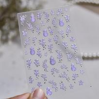 Tomoni Ice Transparent Light Luxury Nail Stickers - Purple Jade Gourd Design gray