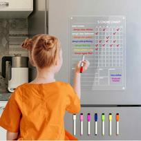 Akrilinis magnetinis šaldytuvo planuoklis Magnetinis su 8 spalvotais žymekliais Akrilinė sausai valoma lenta Sausai valoma Lengvai valoma orange