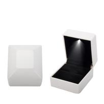 LED Jewelry Box Ring Box with LED Light Engagement Wedding Rings Case Boxes Pendant Earring Display Case Storage Jewellery Gift One Size