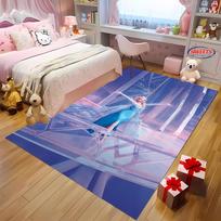 Šaldytos Elzos ir Anos Princesių 3D HD Spausdinimo Kilimas Svetainei Vaikų Miegamajam Sofai Durų Kilimėlis Grindų Kilimas Neslystantis Dekoratyvinis Kilimėlis 40x60cm (16x24in)