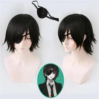 Himeno Cosplay Perukas Juodas Trumpas Pūkuotas Sluoksniuotas Karščiui Atsparus Sintetinis Plaukas Anime Cosplay Perukai One Size black