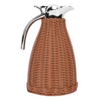 Handwoven Rattan Body Insulated Coffee Pitcher 1.5L Capacity Woven Rattan Carafe  Kitchen Counter kava