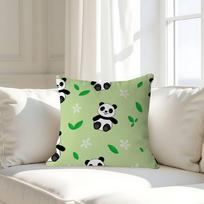Cute Cartoon Panda Pillow Case Removable Washable Cushion Cover – All-Season Soft Linen 16x16Inch white
