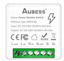 Wifi Tuya Smart Switch Aubess 16A DIY Switch, Power Monitor, WATCH Meter