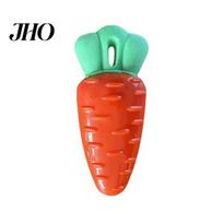 Dog Toothbrush Toy Teething Cute Corn Carrot Eggplant Bite-Resistant Chew Soft Vegetable Interactive Molar Bumps Exercise Training for Small Carrot Set red