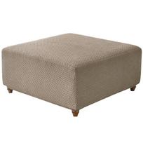 1pcs T-Shape Jacquard Square Stool Cover Ottoman Stool Cover Elastic Sofa Footrest Slipcovers for Living Room Office Home Decor S-37-45cm gray