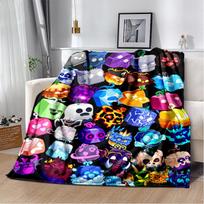 29 Style New B-Blox Fruit Cartoon Flannel Blanket,Soft Throw Blanket for Home Bedroom Bed Sofa Travel Cover Kid Gift 75x90cm gray
