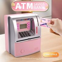 Children's ATM Piggy Bank Coin Safe: Creative Password Box Toy Gift for Boys and Girls white