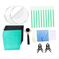 28Pcs Trading Card Cleaning Kit Maintenance Accessories with Clamps and Mats Cloth blue