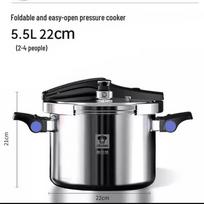 Kobach 22cm Easy-Open 3-Layer Stainless Steel Pressure Cooker gray