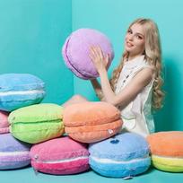 Adorable 15 Inch Macaronshaped Plush Pillow With Vibrant Color Options For Comfortable Decor Lavande beige