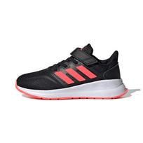 Adidas Neo Runfalcon 1.0 Synthetic Leather Breathable Low top Running Shoes Black Red Children Aged 3 7 Years Old FW5138 30.5 black