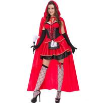 Apsiaustuota ragana Raudonkepuraitės kostiumas, Helovino apsiaustas Grim Reaper šventinis kostiumas cospay vakarėliui XL red