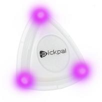 Šviečiantis LED gitaros mediatorius: PICKPAL akustinėms ir elektrinėms gitaroms, trijų spalvų šviesa black