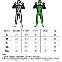 Funny Glow In The Dark Costume Skeleton Zombie Cosplay Jumpsuit for unisex Scary Halloween Carnival Party Bodysuit Cos L black