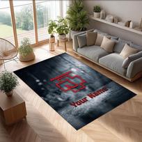 Rammstein Kristalinis Aksominis Kilimas, Individualus Vardas Tekstas Personalizuotas Neslystantis Grindų Kilimėlis Namų Dekoro Dovana 80cmx120cm