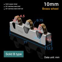 Stainless 8mm/10mm Sliding Door Roller Clamp Stainless Steel Wheel Pulley Rollers For Bathroom Glass Door Shop Display Cases